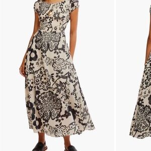 Free People ultraviolet Black and White Print Maxi Dress